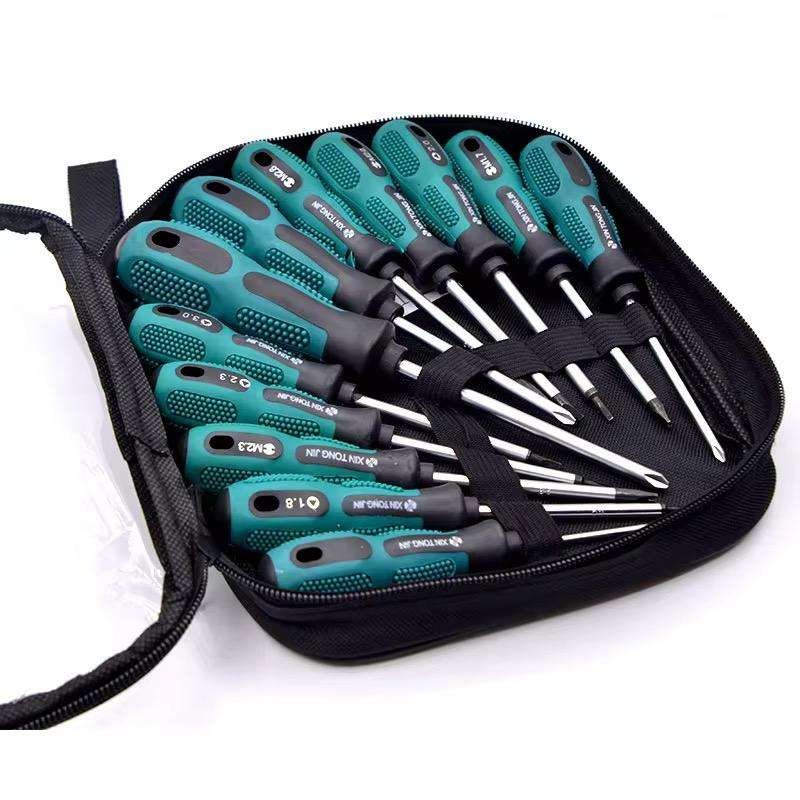 Electrician Industrial Grade Plastic Handle Cross/Straight Type Screwdriver Set Multipurpose Adjustable Torque Repair Tool