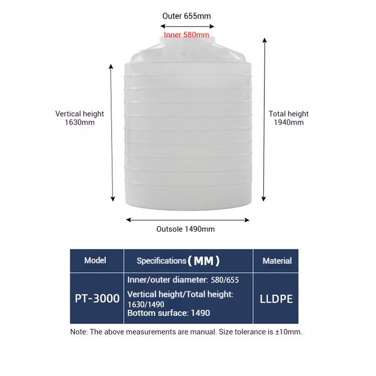 OEM Plastic Storage Water Tank Plastic Rotomolded Products Rotomolding PE Water Tank