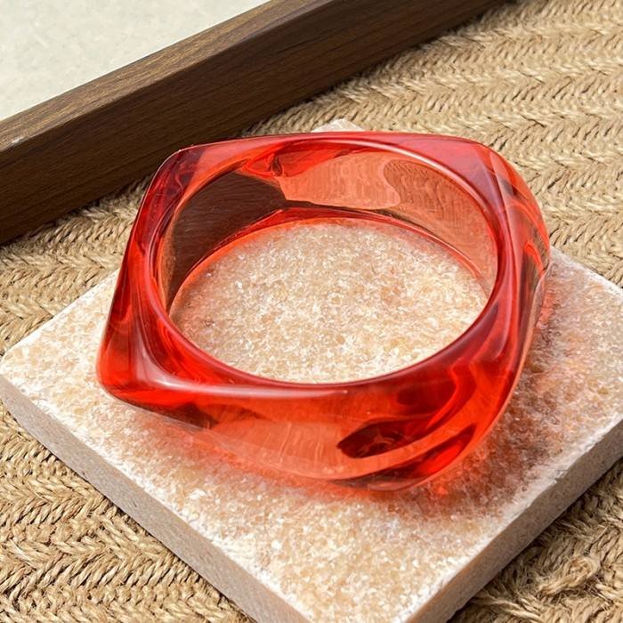 Bohemian Colorful Acrylic Bangle New Design Irregular Wide Bracelet Jewelry Accessories