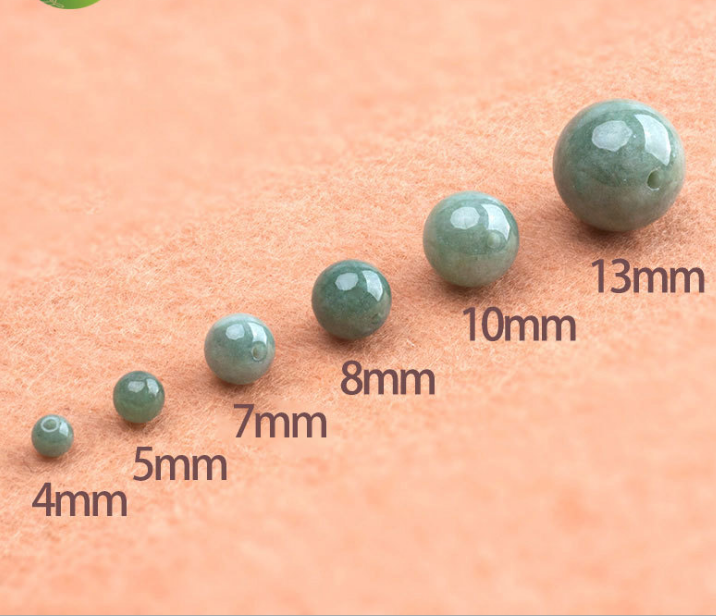 A Grade Natural Burma Jade Round Loose Beads Loose Gemstone for DIY Bracelets Jewelry Making