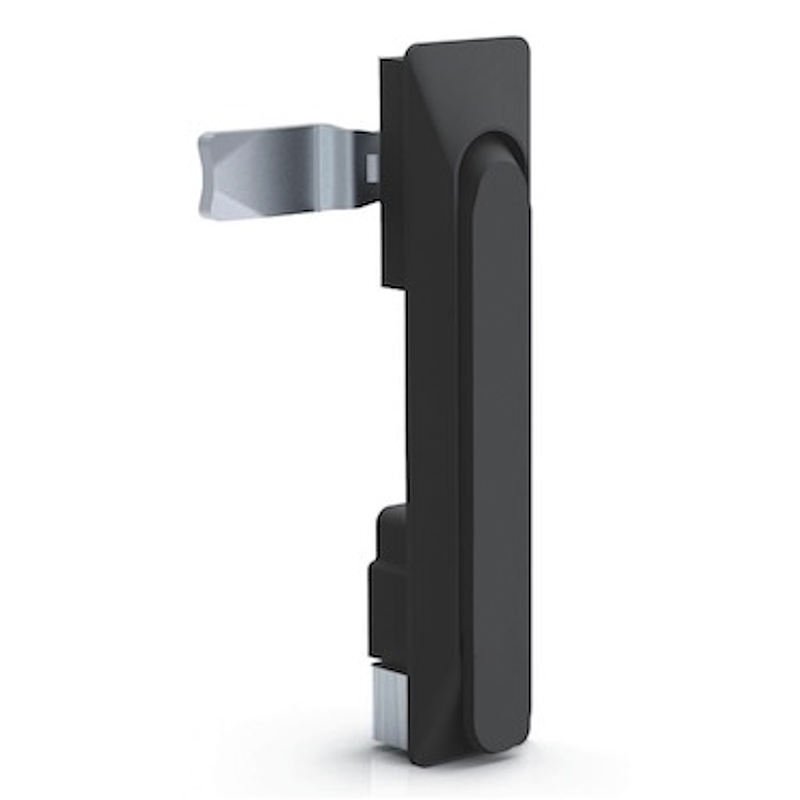 Durable Zinc Alloy Powder Coated Anti-Rust Swing Door Handle Black Panel Lock Compression Latch Push with Key Unlock Rod Control