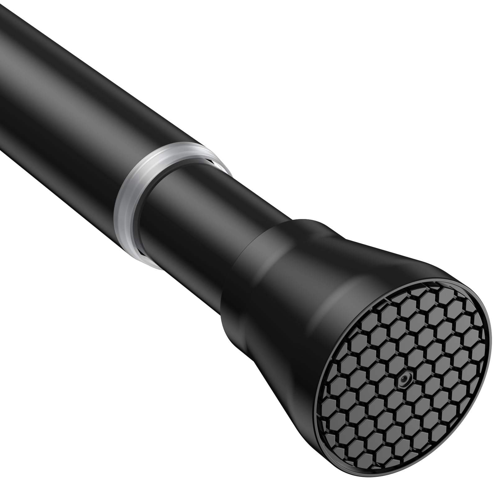 Non Slip Black Tension Curtain Rod Tension Rods for Windows 28 to 48 Inch Small Adjustable Curtain Rod Shower Curtain Poles