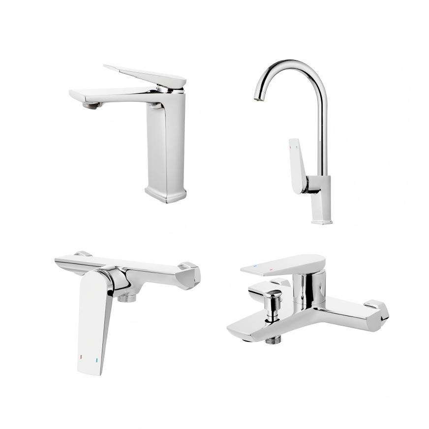 Single Handle Brass Faucet Set of Bathroom Faucets Single Hole Kitchen Faucets Bath Shower Mixer