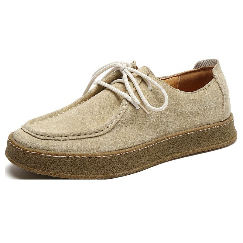 Manufacturer Custom Cow Suede Leather Loafers Walking Style Casual Shoes Brown Suede Sneakers for Men