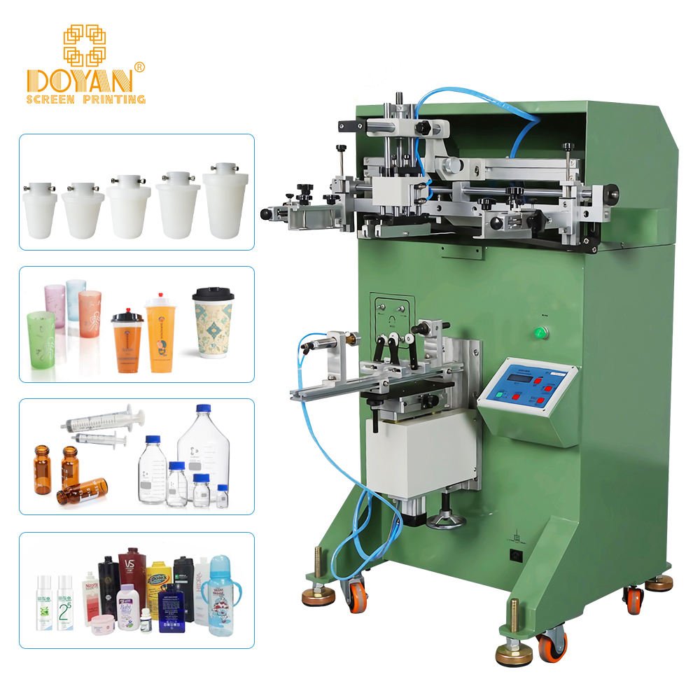 High Speed Semi-Auto Screen Printing Machine for Plastic Glass and Paper Cups Cylindrical Object Logo Printer