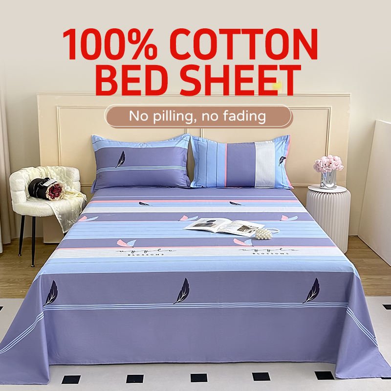 Wholesale Custom 100% Cotton Sheet Fitted Flat Sheets Bedsheets Sets Queen Size Bed Sheet King Size Flat Sheets Super Soft