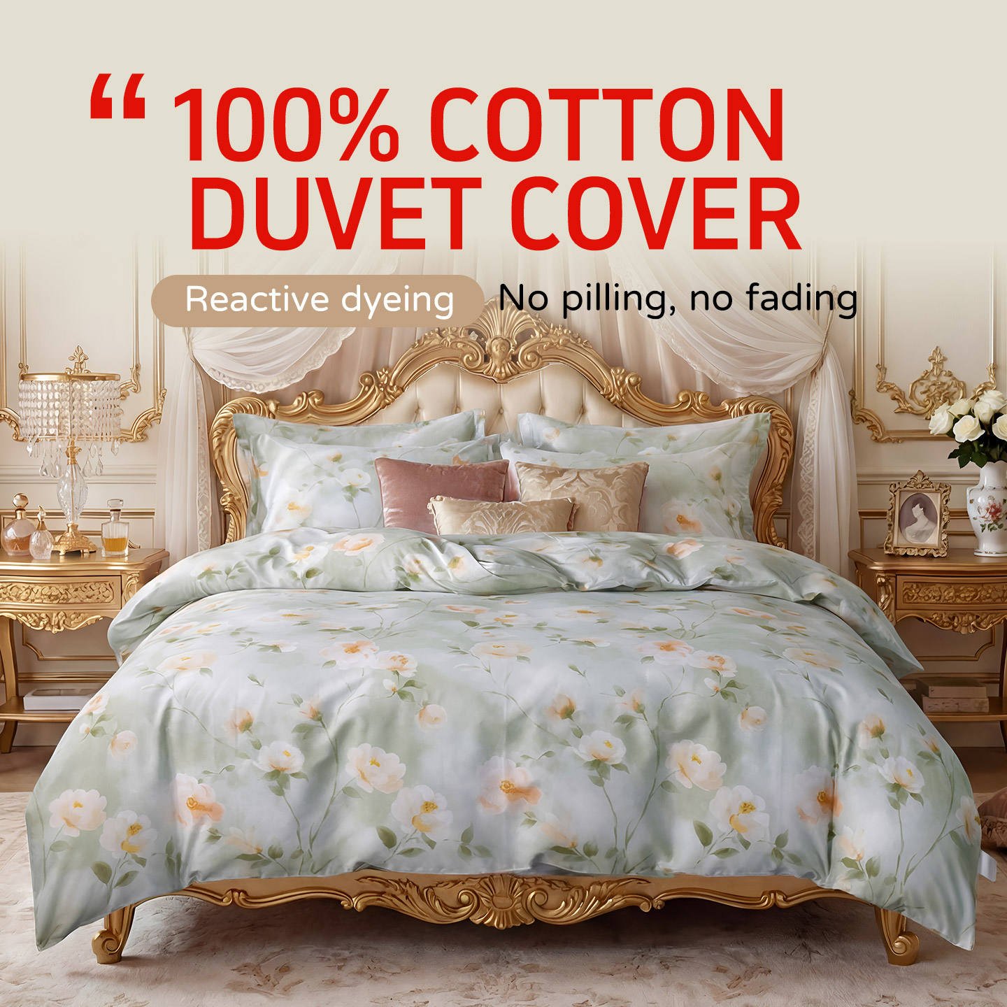 Wholesale Custom Colour Bed Sheet Duvet Cover 100% Cotton Bedding Set King Size Queen Size Full Sheets Sets Super Soft Luxury