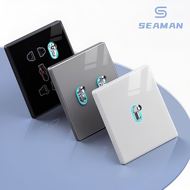 High Quality Modern Retro Wall Socket Glass Panel White Black 2 Outlets 2 USB/USB-C Ports Durable UK 86x86mm Europe Standard 13A