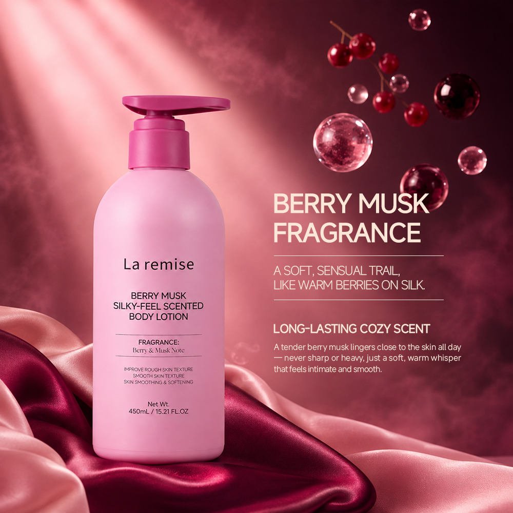 Sensual Musk Berry Body Lotion Panthenol Squalane Smoothing Softening Long Lasting Scent Evening Care for Women