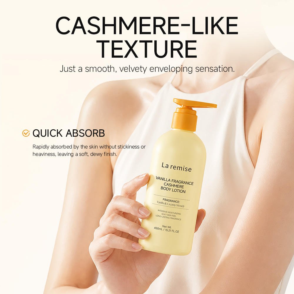 Vanilla Cashmere Body Lotion Intensive Moisturizing Silky Skin Feel Daily Full Body Care All Skin Types