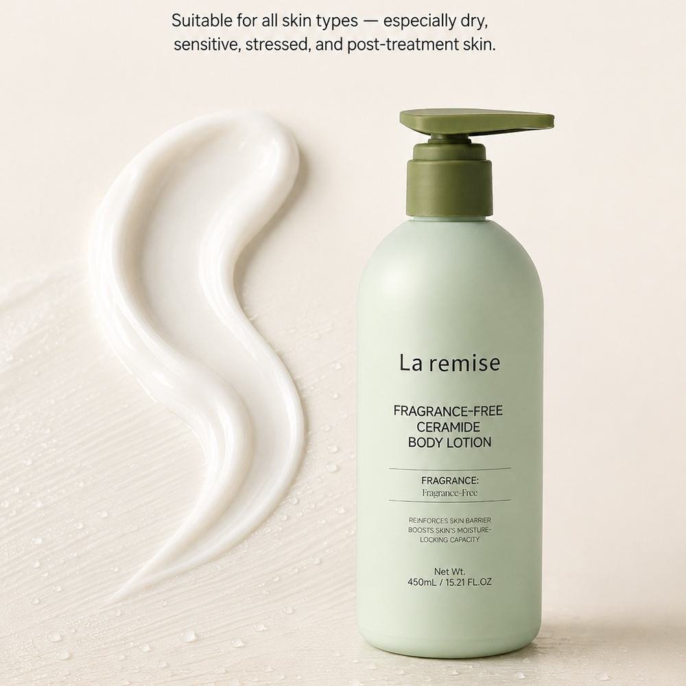 Neck to Toe Ceramide Body Lotion Fragrance Free Moisture Barrier Locking Shea Butter Squalane for Sensitive Skin