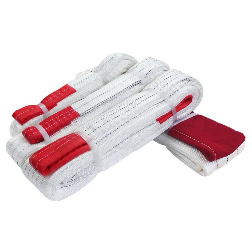 Flat Webbing Sling Lift Slings 2 Ton 3 Ton 5ton 6ton 8ton 10ton Eye to Eye Flat Lifting Sling Belt White Lifting Belt