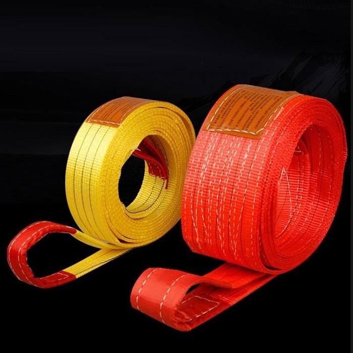 Factory Wholesale 1T 2T 3T 5T 10T Flat Eye Lifting Belt Sling High Tenacity 1in 2in 3in 4in Polyester Fabric Lift Sling Straps