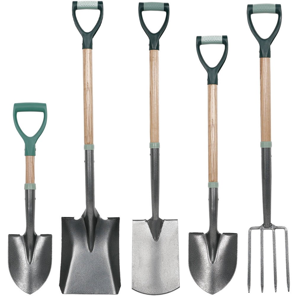 Heavy Duty Metal Iron square Spade Shovel with Wooden Handle Garden Manual Digging Tools