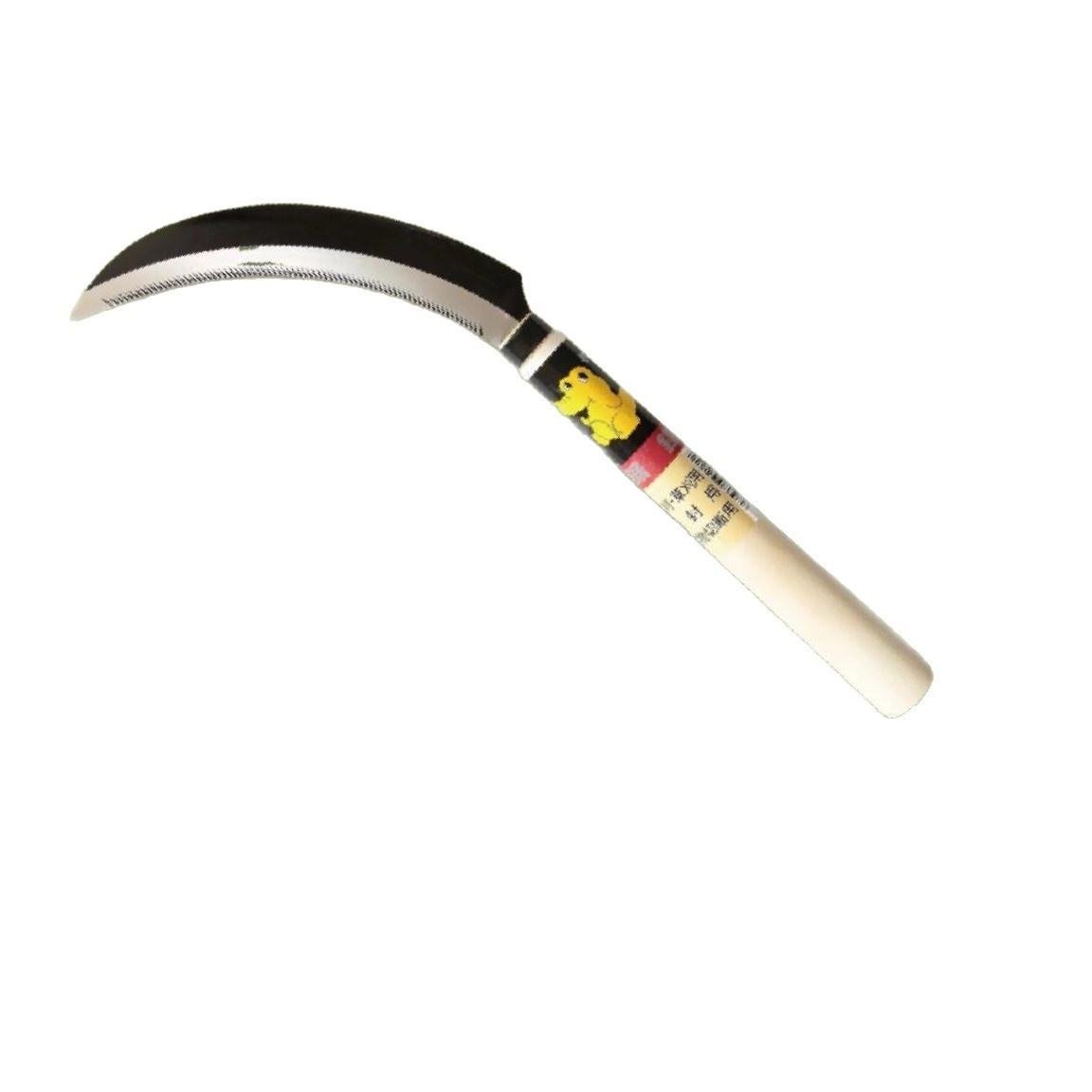 6.5-inch Manganese Steel Agricultural Sickle Hoe Digging Grass Tools Portable sharp Wooden Handle Sickle