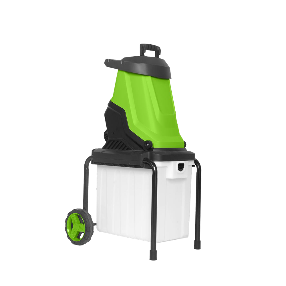 Vertak 2800W Silent Electric Garden Shredder 45mm Cut 50L PP Collection Box Wheeled Corded Home Garden Use