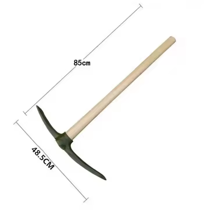 Large Agricultural Pickaxe for Railway Steel Garden Mattock Round Hoe Digging Tools Combat Readiness Shovel Pickaxes