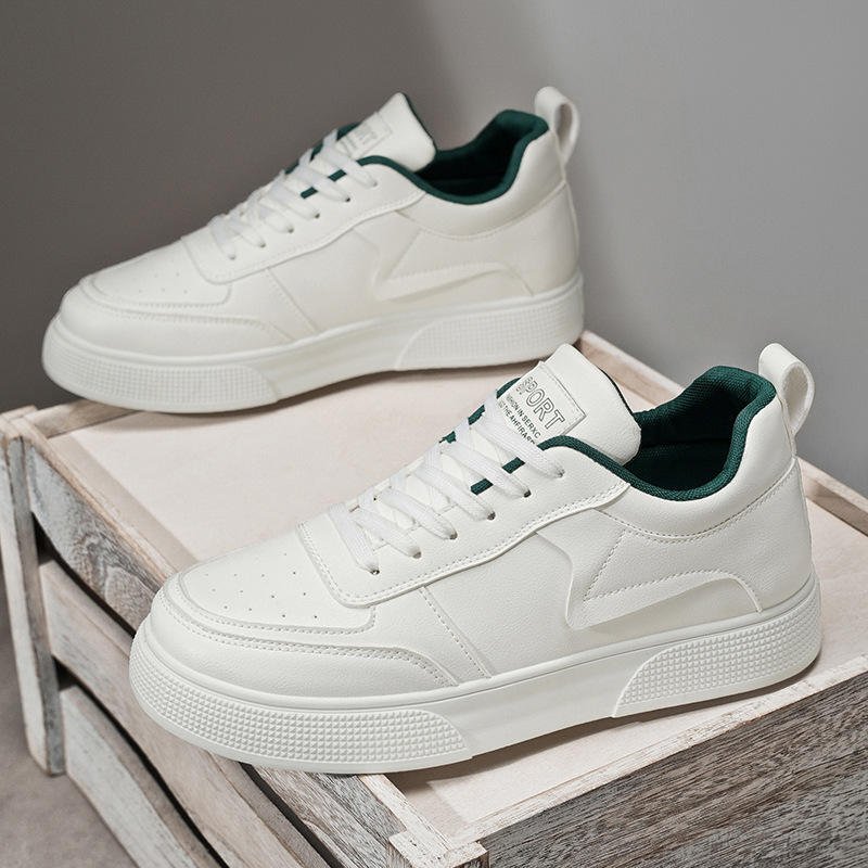 Men's High Quality Leather Sneakers Modern Stylish Design Comfortable Casual Walking Shoes with Custom Logo Option