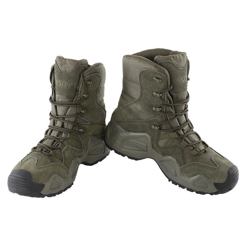High Tube Outdoor Climbing Fans Combat Training Hiking Non-slip Leather Waterproof Tactical Boots Winter Shoes for Men