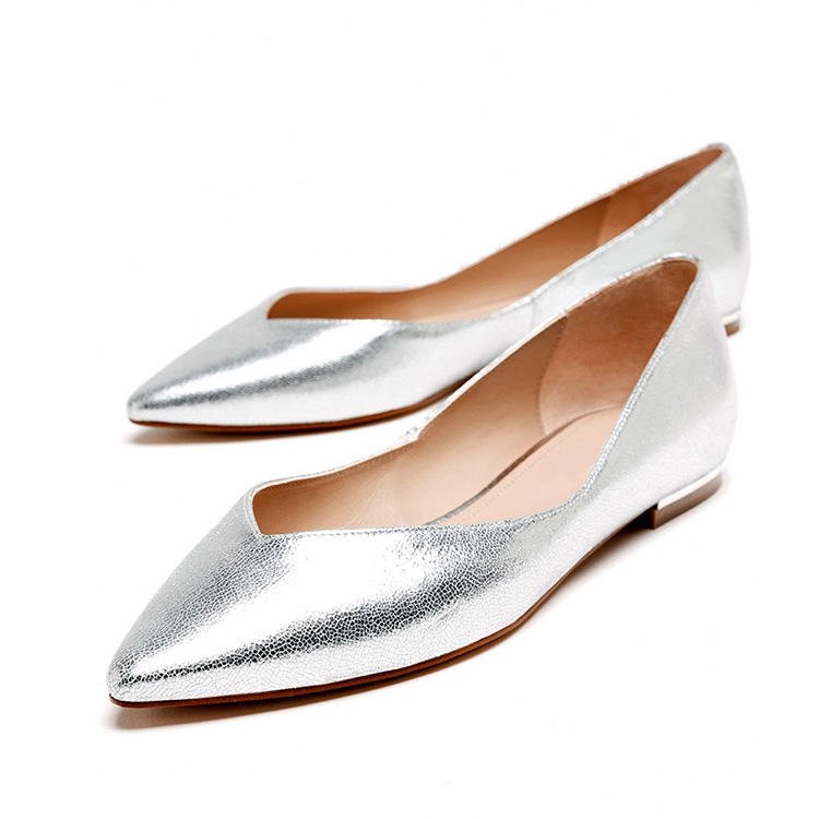 Fashion Lightweight Pointed Toe Leather Women Flat Shoes Ladies Casual Shoes