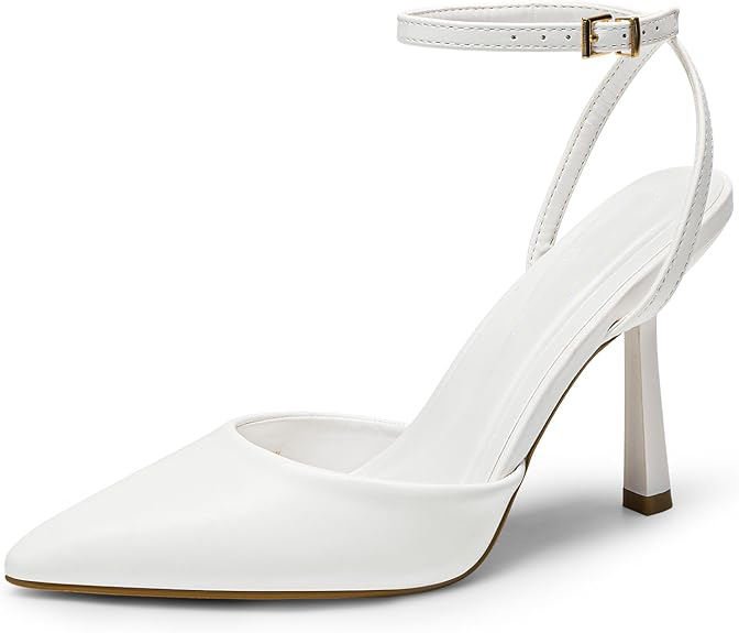 Women Pointed Toe Ankle Strap High Heel Pumps Luxury Designer Minimalist Party Wedding Evening Dress Shoes Wholesale Custom Logo