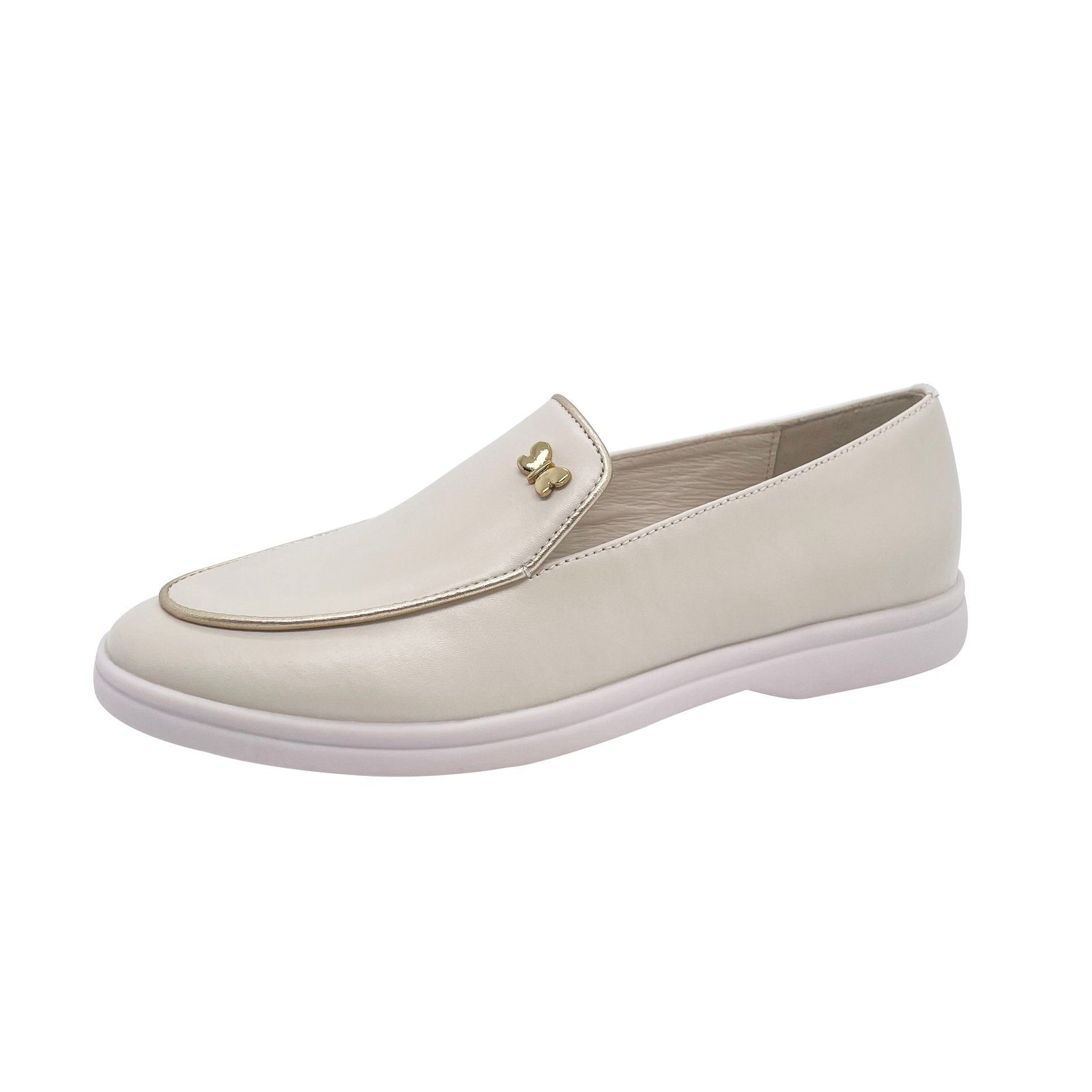 New Comfortable Genuine Cow Leather Shoes for Ladies Classic Leisure Slip-On Design Lightweight and for Spring and Summer