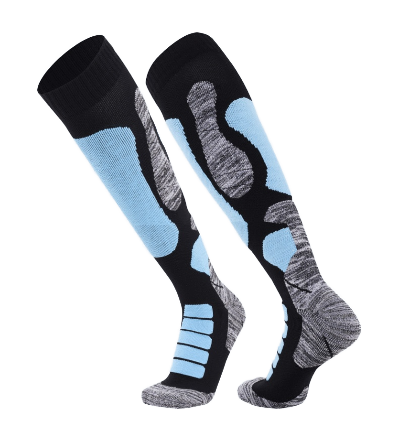 Customizable Merino Wool Blend Ski Hiking Socks Sweat-Absorbent Cushioned Crew Length Cold Weather Sports High