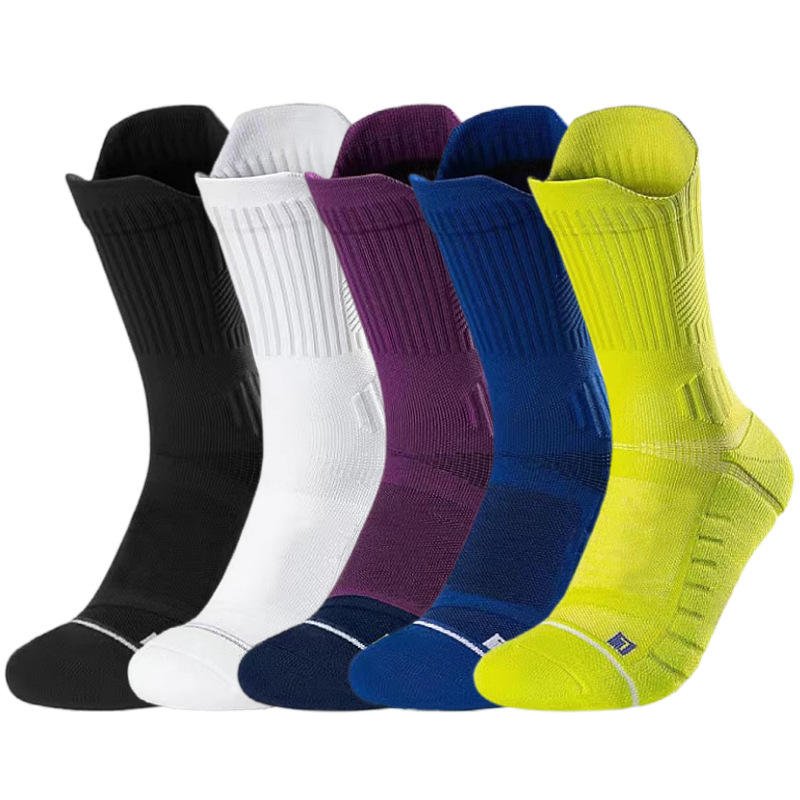 Custom Mid-Length Crew Knitted Socks for Outdoor Sports Quick-Drying Soccer Jersey Socks for Winter Massage
