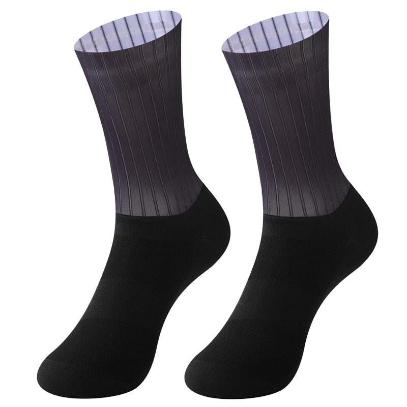 Men's Custom Printed Summer Compression Sports Socks Aero Crew Bike Running Summer Polyester Cycling Knitted Patterned Sport