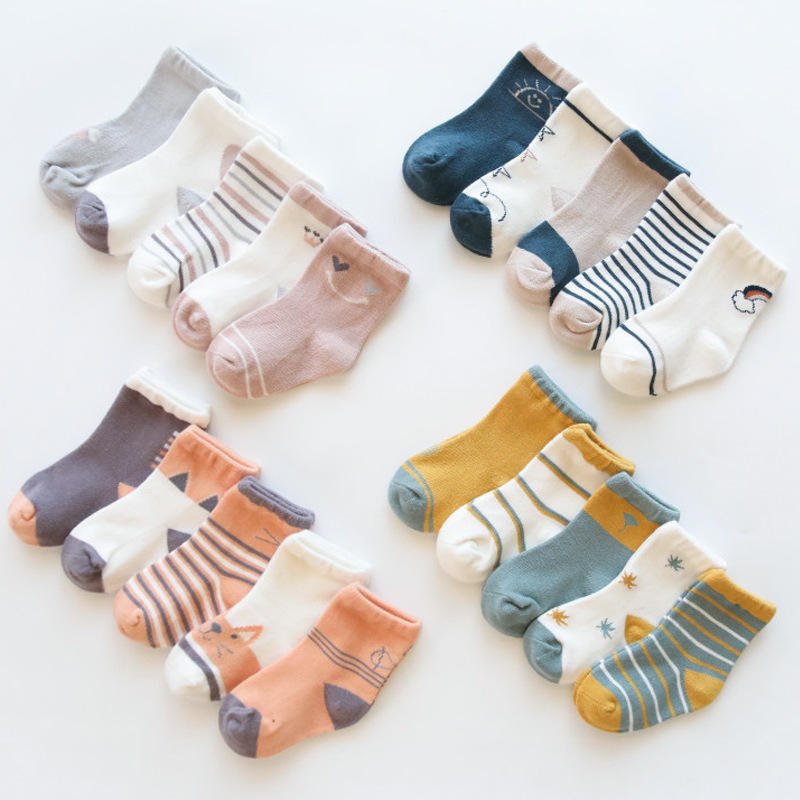 Cotton Cartoon Tube Combed Socks for Baby Socks Children Breathable Socks