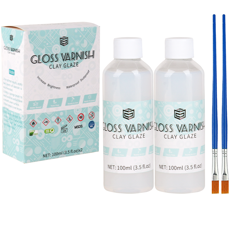 Air Dry Clay Glaze Kit, 2 X 100ml Gloss Matte Clay Varnish Sealant, Water Proof, High Luster Finish, Scratch Resistant