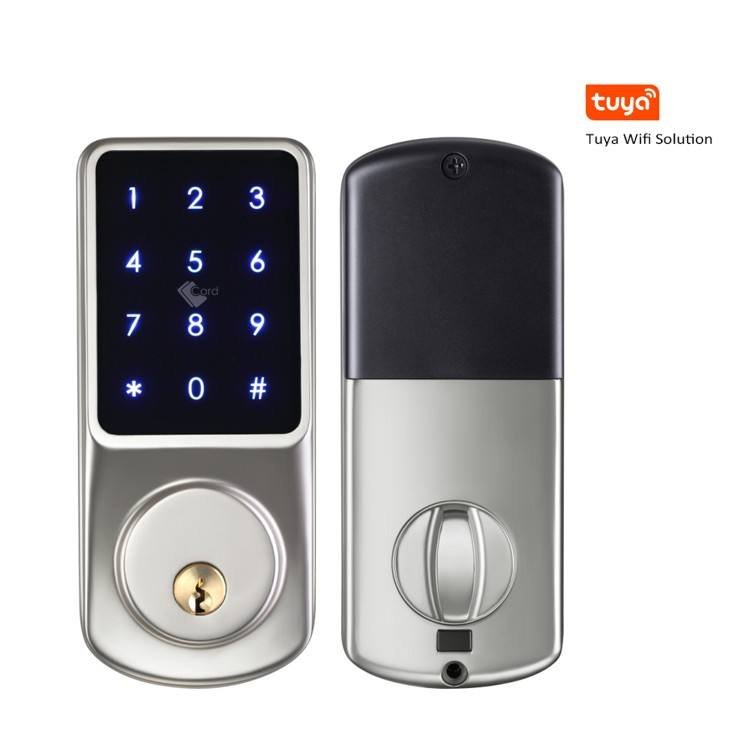 North American Patent Design Tuya App Smart Deadbolt Door Lock Cloud for Wood/Aluminum/Steel Doors Aluminum Alloy Construction