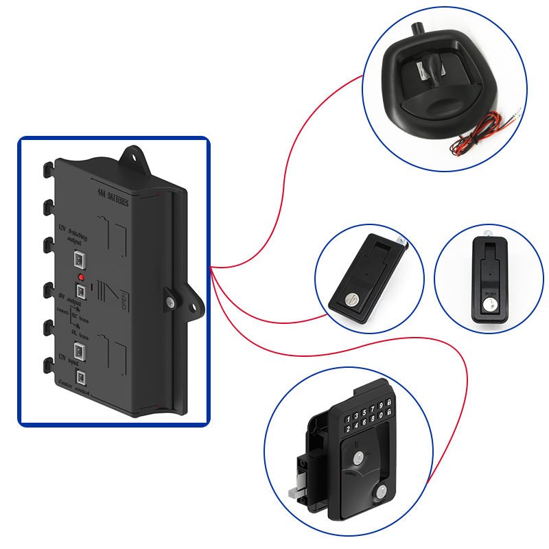 12V Power Central Locking Kit for RV Camper Electric Door Latch Assembly for Motorhome Travel Trailer Replacement Hardware Parts