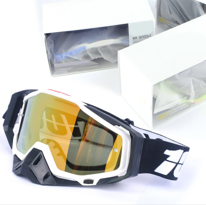 Outdoor Cycling Windproof Anti-Fog Blue Skiing Goggles with Adjustable Strap