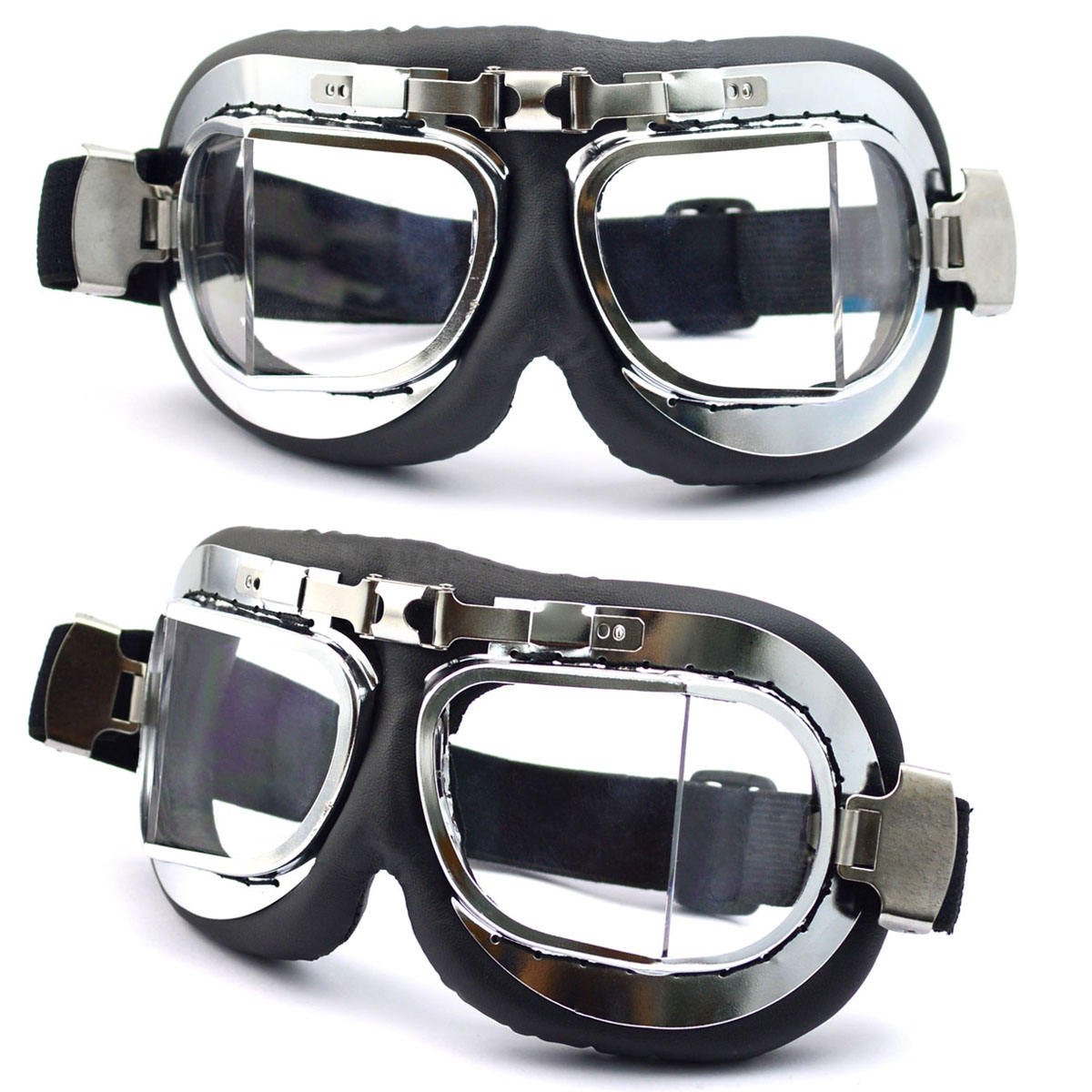 UV400 Wind-Resistant Sports Eyewear Anti-Fog Transparent Lenses for Motorcycle Motocross Safety Glasses
