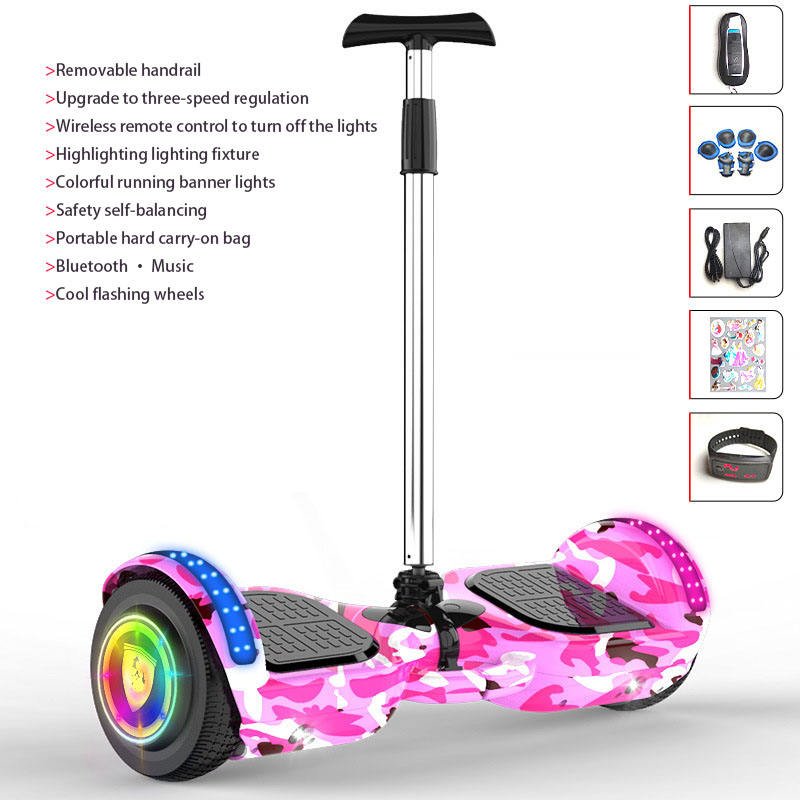 7 Inch Self-balancing Electric Scooter Hoverboard for Adults Kids Daily Commuting Outdoor Leisure with LED Lights with Handlebar