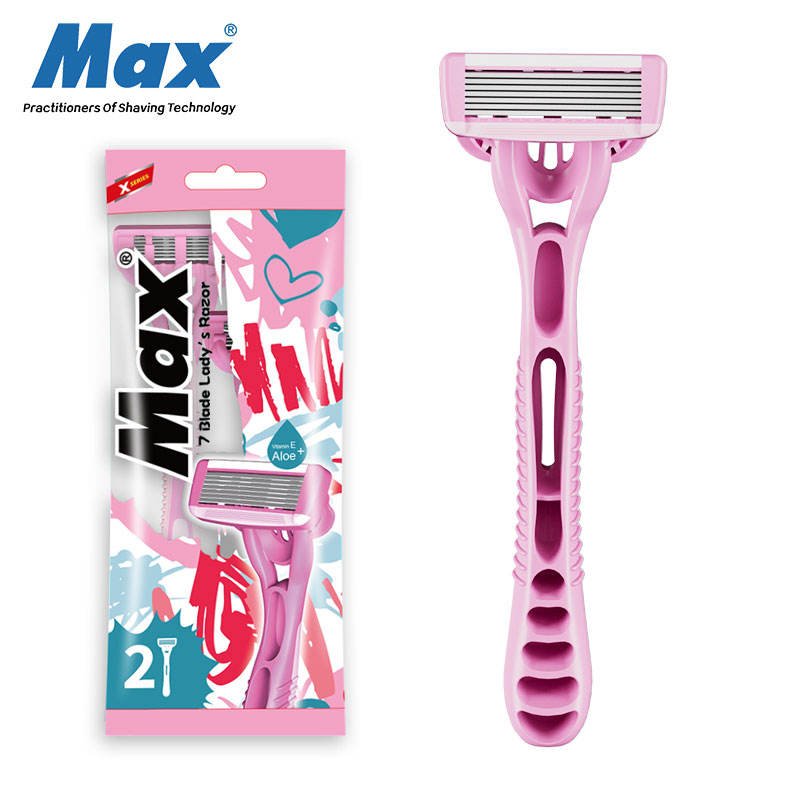 Max New Design Women's Razors 7 Blade Stainless Steel Disposable Razor Sensitive Skin Friendly Shaving Razor