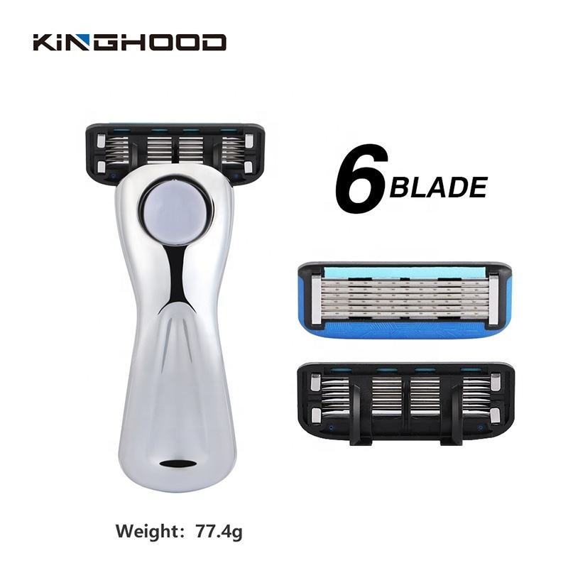 Custom Logo Biodegradable 6 Blade Cartridge System Shaving Razor for Women
