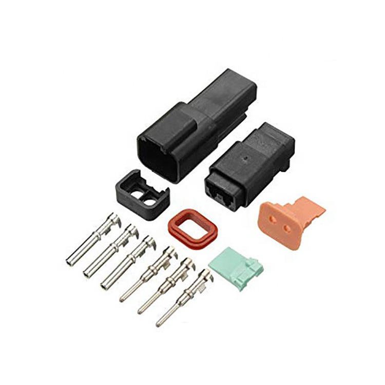 Automotive Waterproof Electrical Quick Disconnect Wire Splice Deutsche Deutsch Dt Series Car Terminal Connector 2P