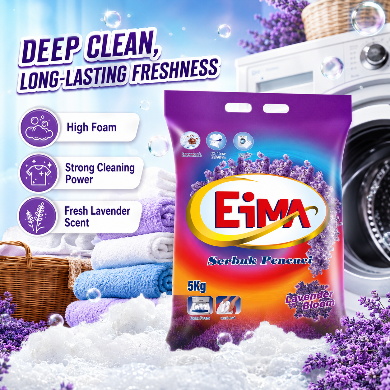 5kg 2.5kg Concentrated Laundry Detergent Soap Washing Powder Eco-friendly Package Strong Scents Powder Detergent With Softener