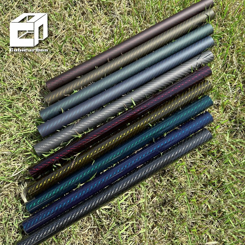 OEM 12*10*1000mm Carbon Fiber Tubes 3K Colored Gold Yellow Carbon Fibre Tube Custom 1500mm 2000mm Carbon Fiber Tube Pipe
