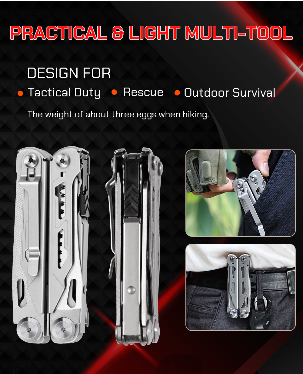Portable 21-in-1 Metric DIY Camping Multi Tool with Saw Cutter Opener-Stainless Steel Outdoor Pliers for Camp Prep & Picnic