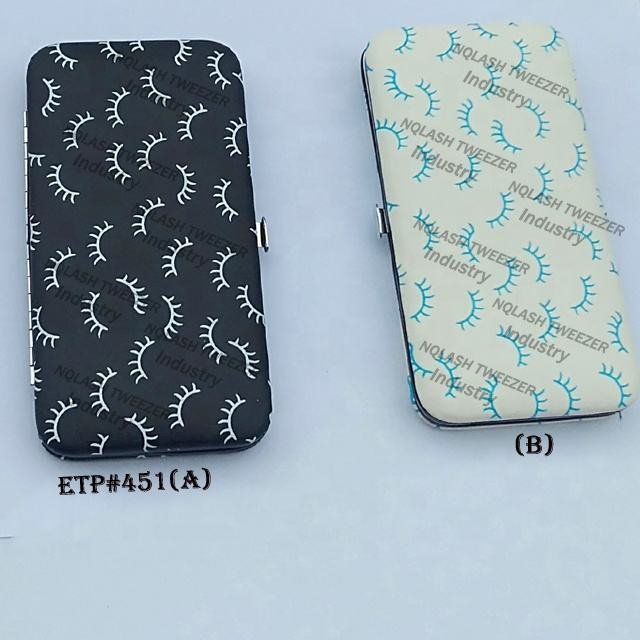 New Hot Lash Print Magnetic Case Anti-Magnetic Pointed Tip Stainless Steel Precision Anti-Static Eyelash Extension Tweezers 3