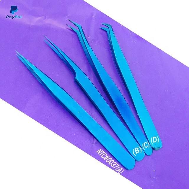 New Stainless Steel Pointed Eyelash Extension Tweezers Set All Color Custom Logo Custom Brand Name MOQ 1 Piece From Pakistan