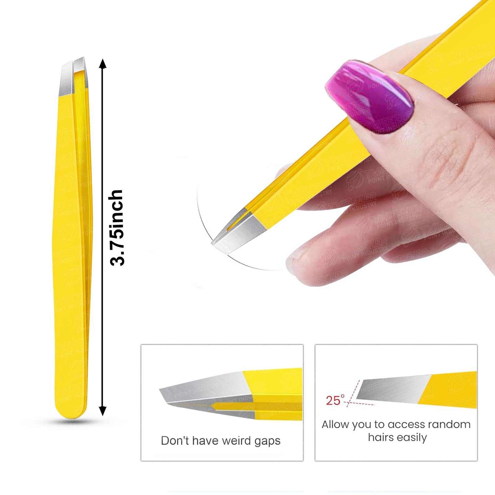 Expert Beauty Eyebrow Hair Removal Tweezer High Precision Non Slip Grip Slant Tip Anti Rust Steel Eco-Friendly Handmade Durable