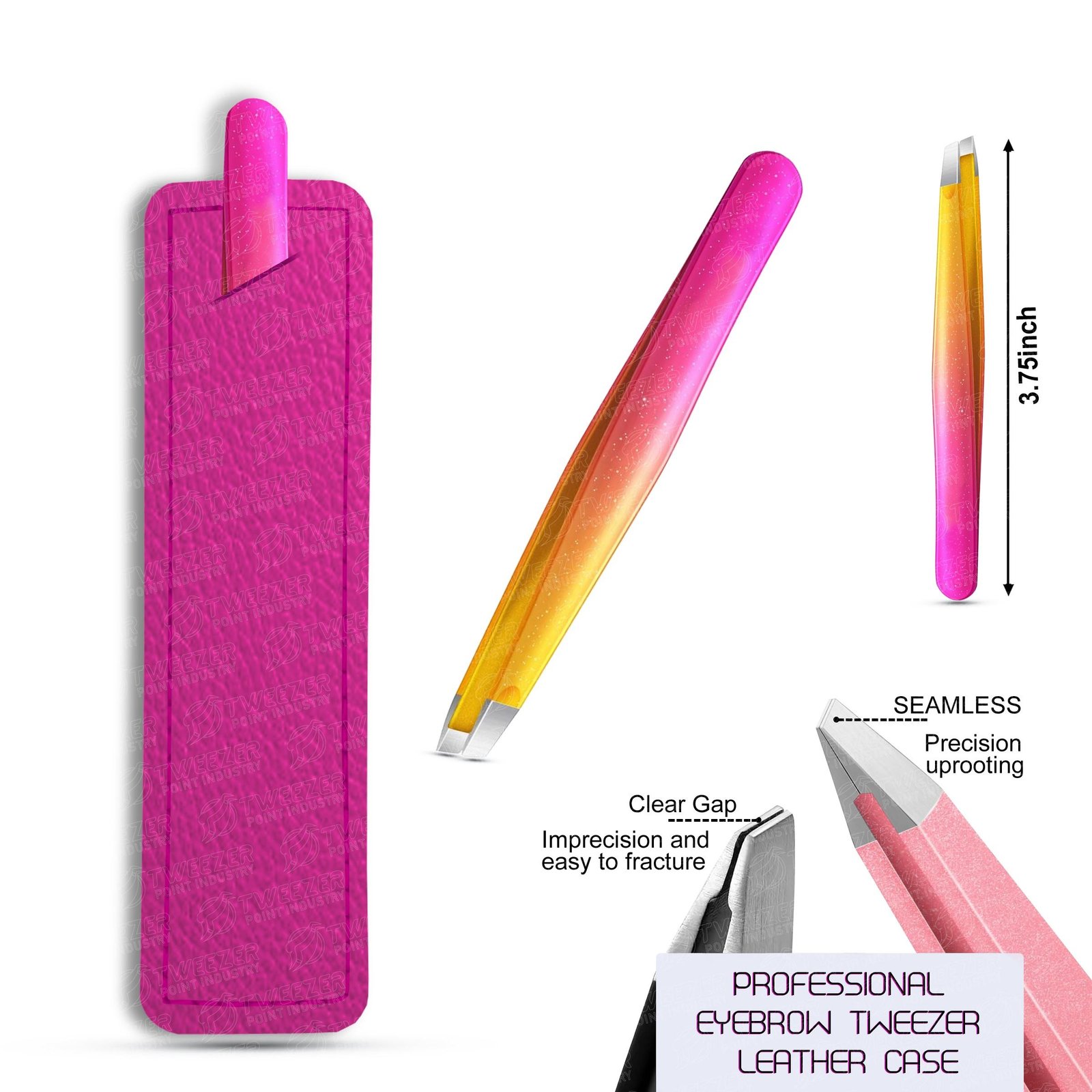 Double End Eyebrow Tweezer and Scissor with Pointed Tip Stainless Steel Grabs Hair From the Root