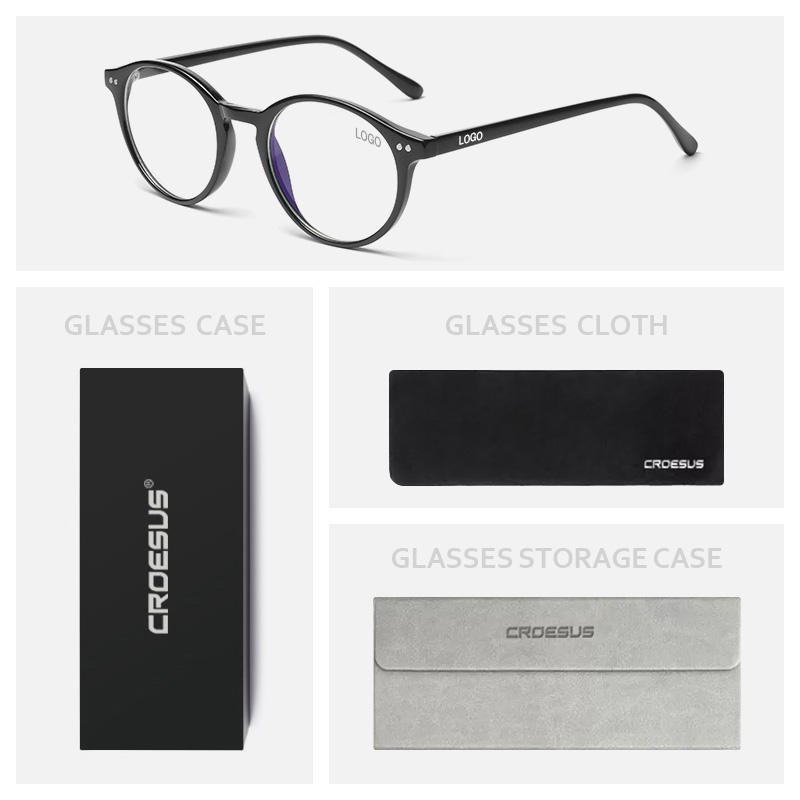 Custom Logo Unisex Fashion Optical Eyeglasses Frames Red Lens Anti Blue Light Blocking Reading Glasses for Daily Office Driving