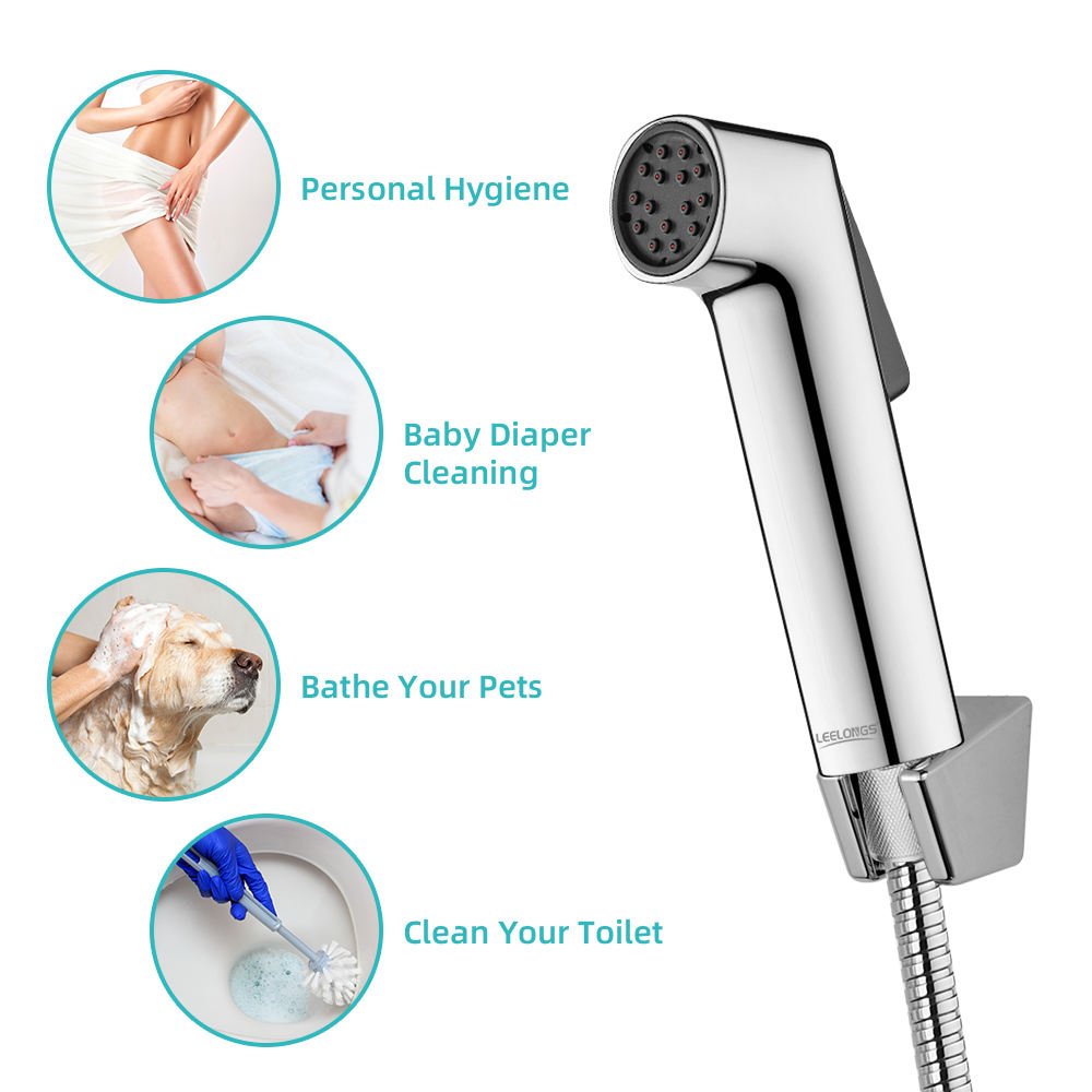Factory Whosale Cheap Self Clean ABS Plastic Healthy Faucet Bidet Spray Gun Shattaf 1 Functions Cleaning Shower Toilet Bidet Set