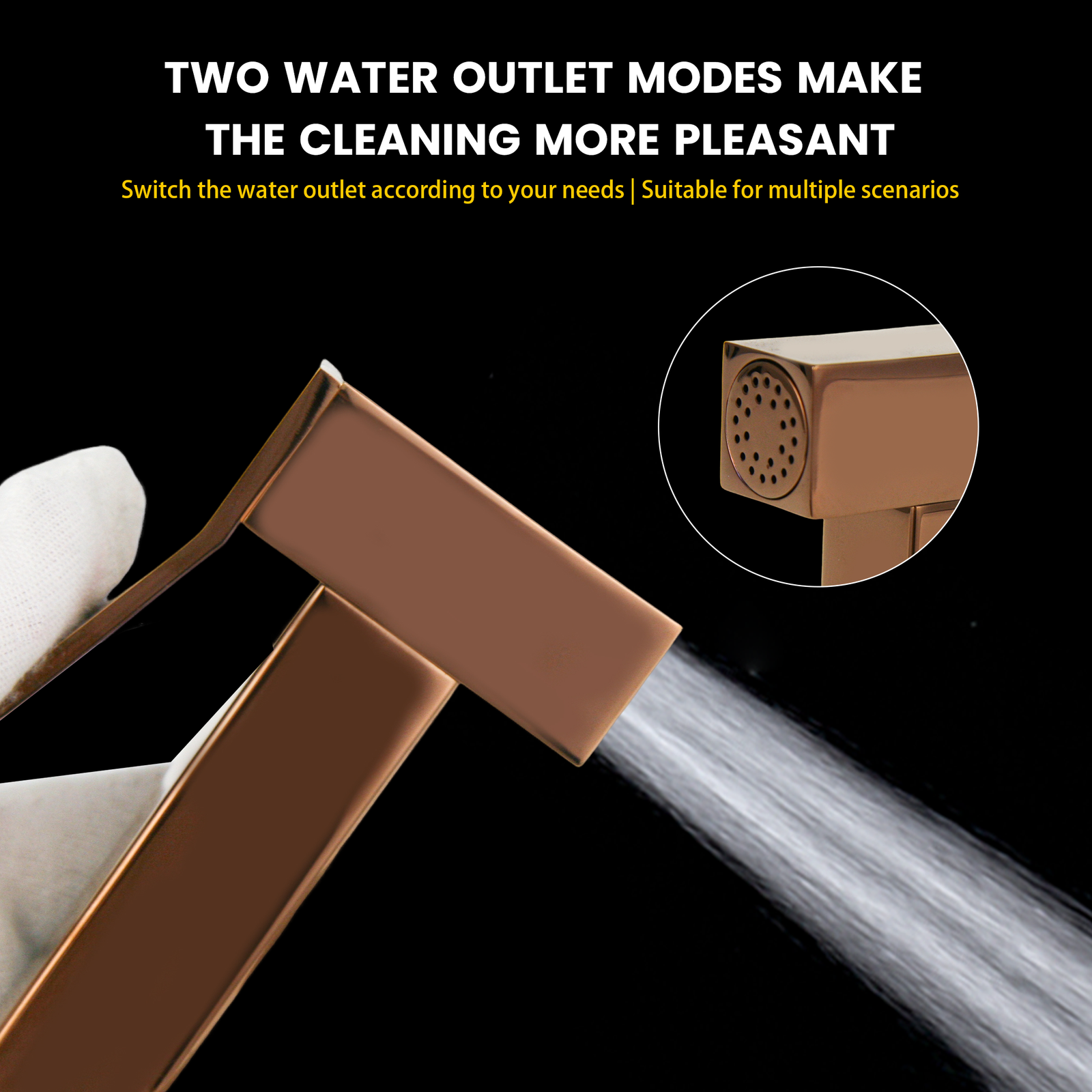High Quality Modern Design Bathroom Brass Wall Mounted Single Handle Hot/Cold Water Multi-Function Handheld Shattaf Bidet