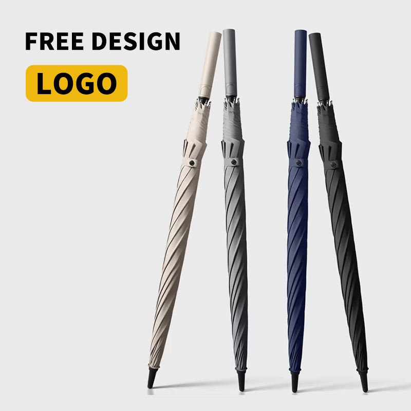 Custom Logo Straight Golf Luxury Advertising Umbrellas with logo Print Polyester Material Business Gifts Umbrellas for the Rain